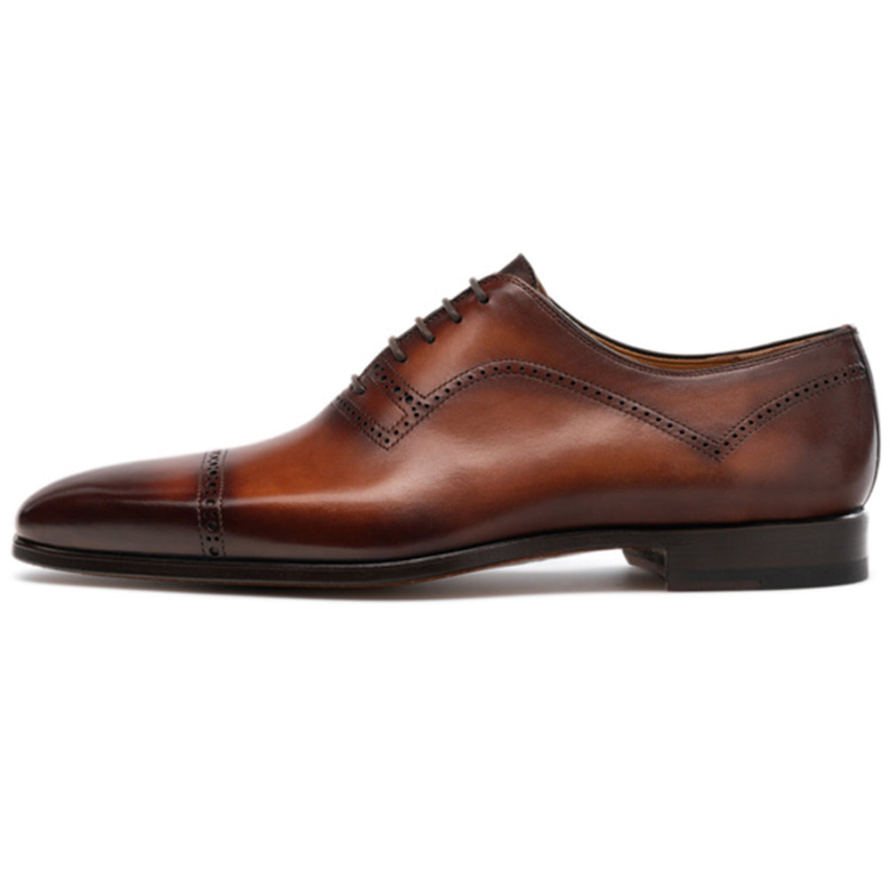 Premium Cognac Crofton Wholecut Derby Shoe With Toe Design – DalGrand ...