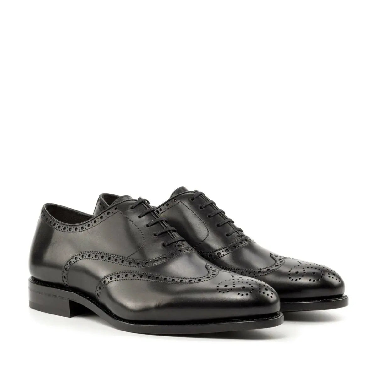 Premium Black Calf Wing-Tip Brogue Shoe – DalGrand London